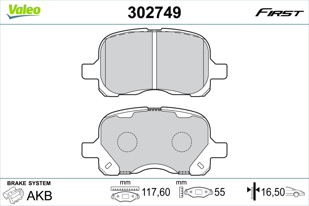 VALEO Fékbetét, mind 302749_VALEO